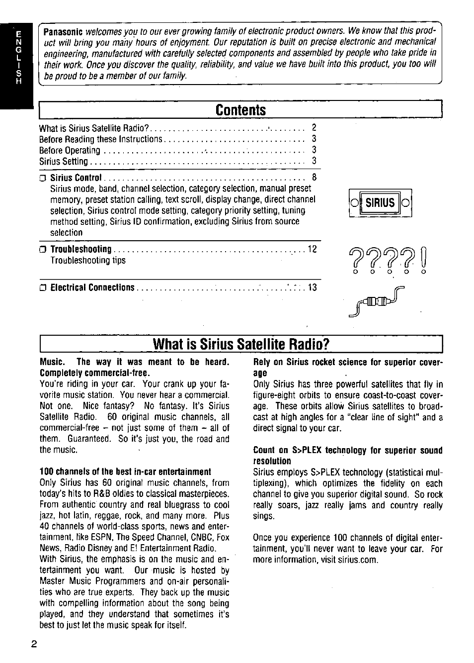 Panasonic CQ-DP383U User Manual | Page 2 / 28