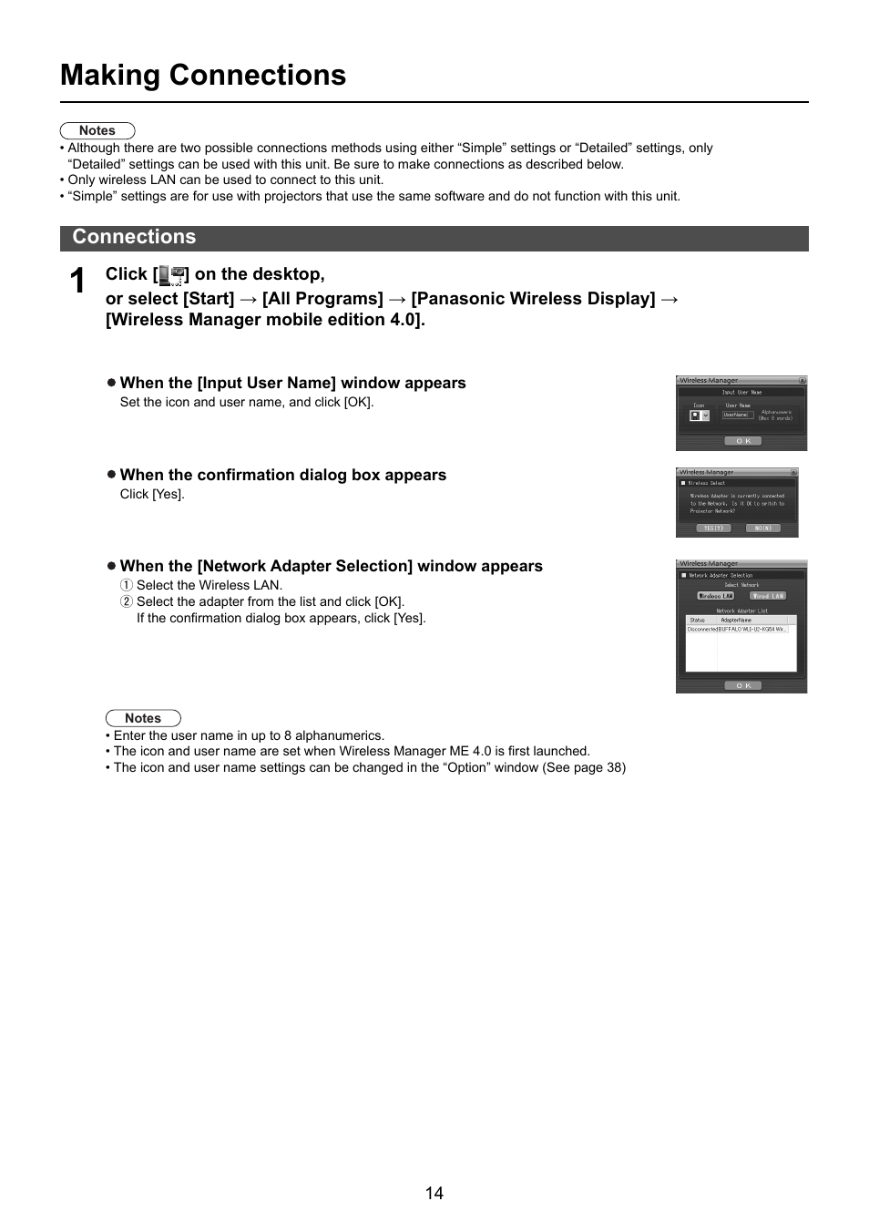 Making connections, Connections | Panasonic TY-FB10WPU User Manual | Page 14 / 60