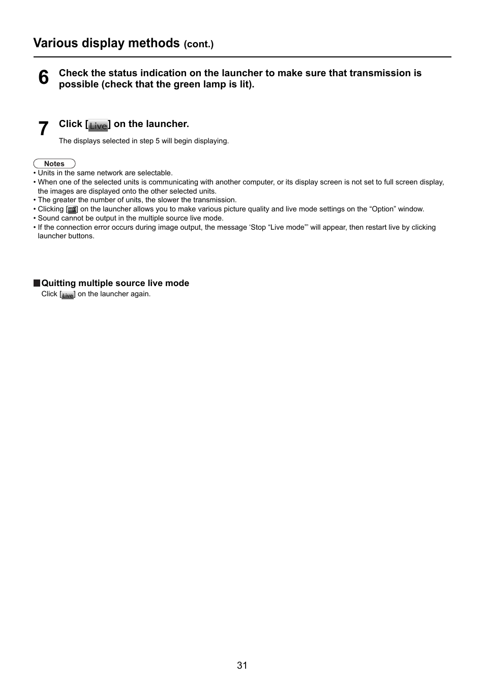 Various display methods | Panasonic TY-FB10WPU User Manual | Page 31 / 60