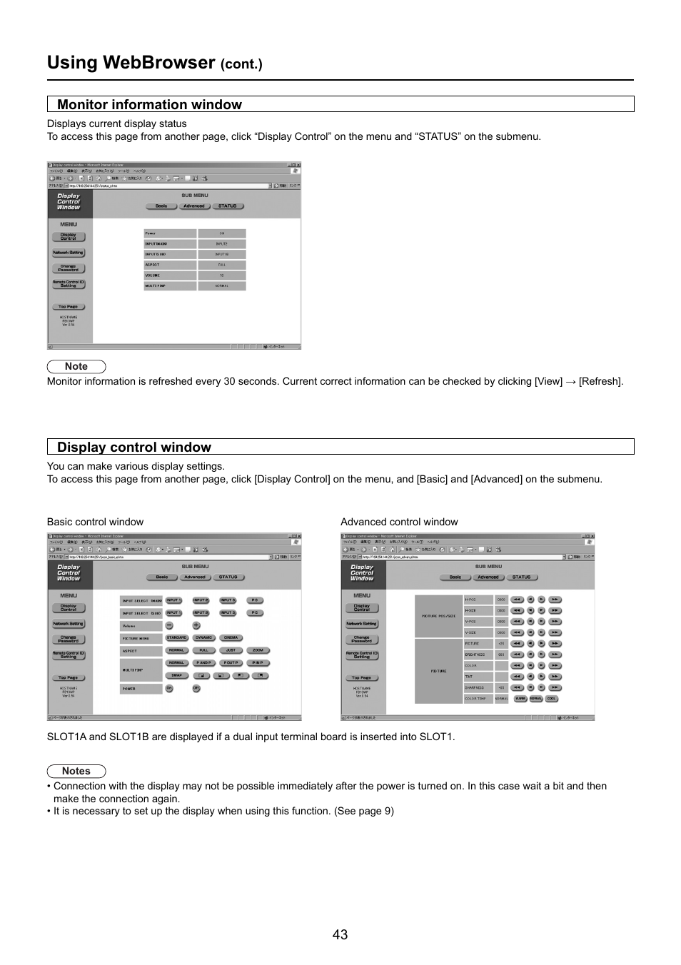 Using webbrowser | Panasonic TY-FB10WPU User Manual | Page 43 / 60