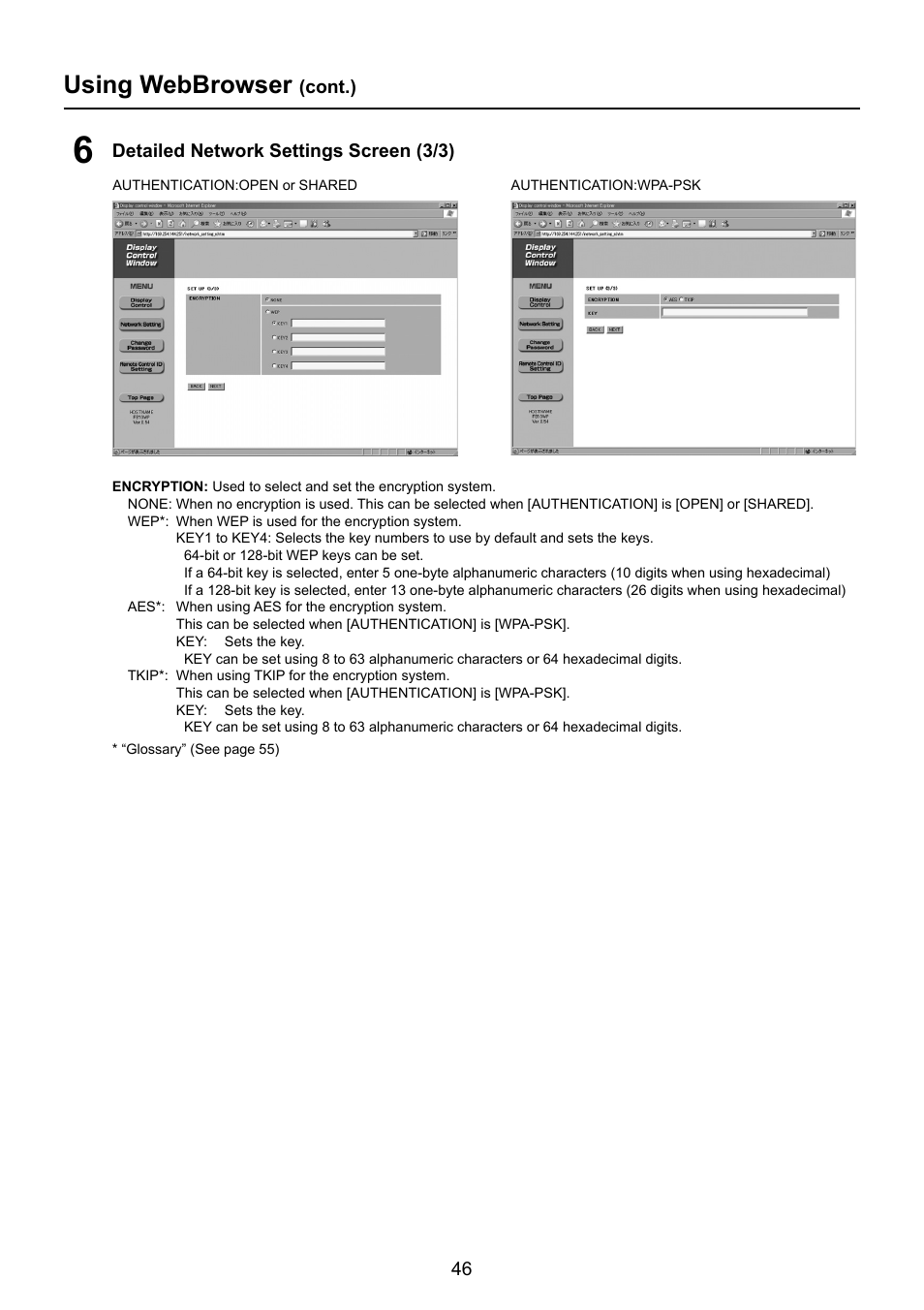 Using webbrowser | Panasonic TY-FB10WPU User Manual | Page 46 / 60