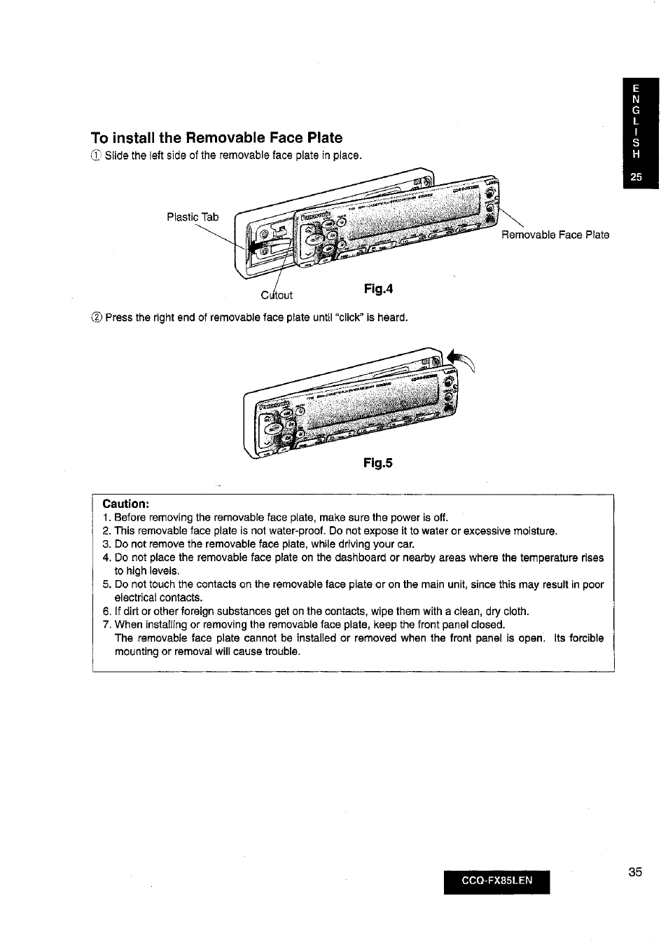 Panasonic CQ-FX85LEN User Manual | Page 28 / 35