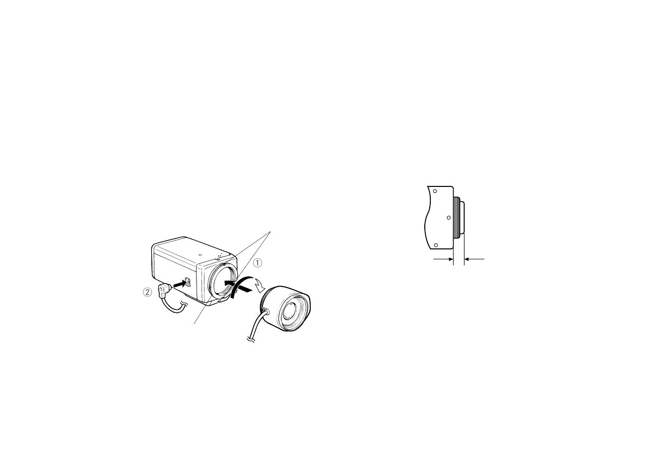 Mounting the lens, Caution for mounting the lens | Panasonic WV-BP332 User Manual | Page 14 / 20