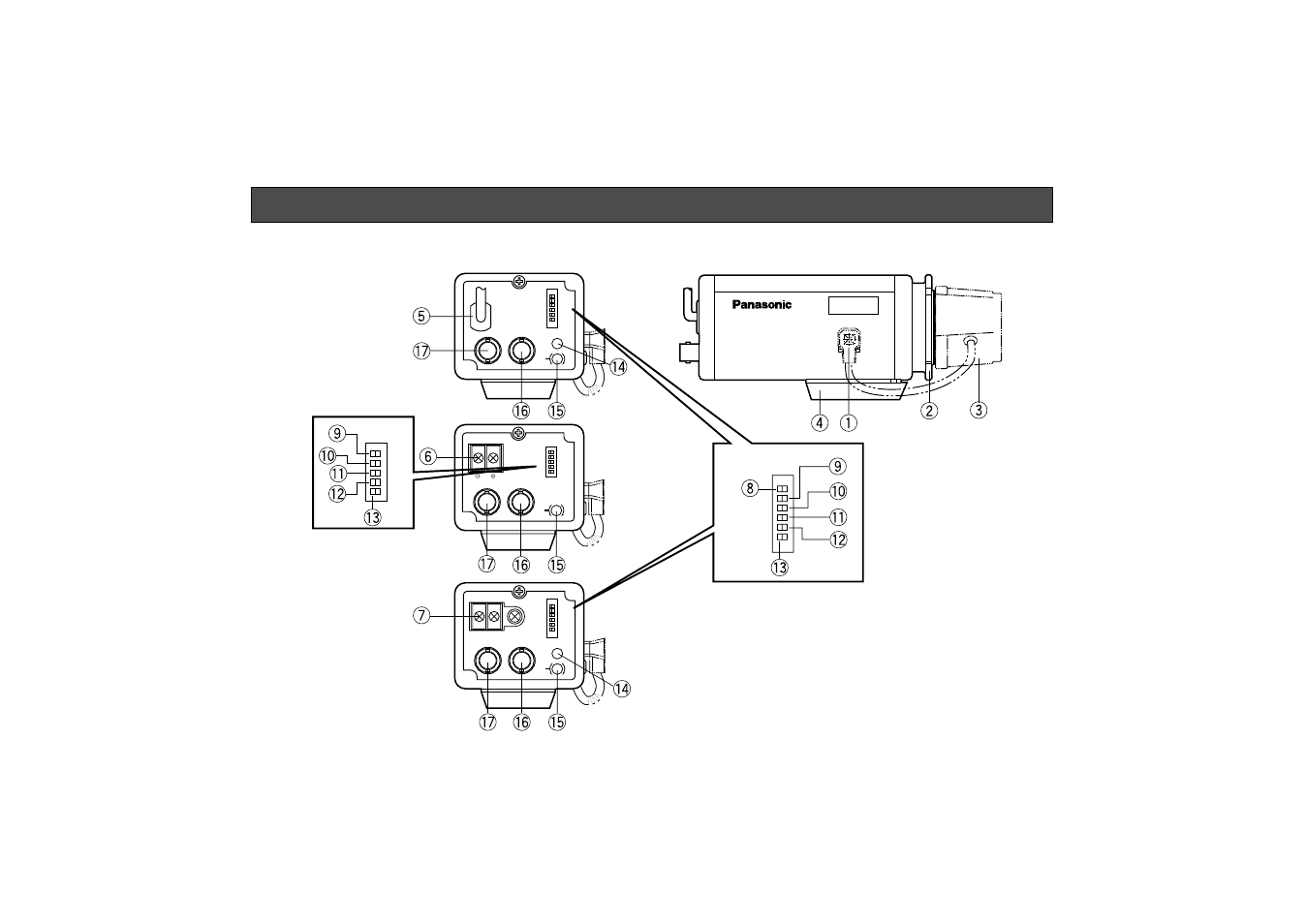 Major operating controls and their functions, Wv- bp330, Wv- bp332 | Wv- bp334, Bp330 | Panasonic WV-BP332 User Manual | Page 6 / 20