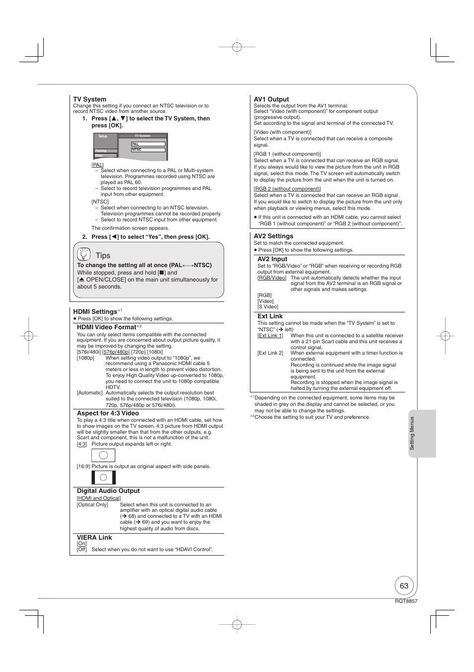Tips | Panasonic DMR-EZ47VEB User Manual | Page 63 / 96