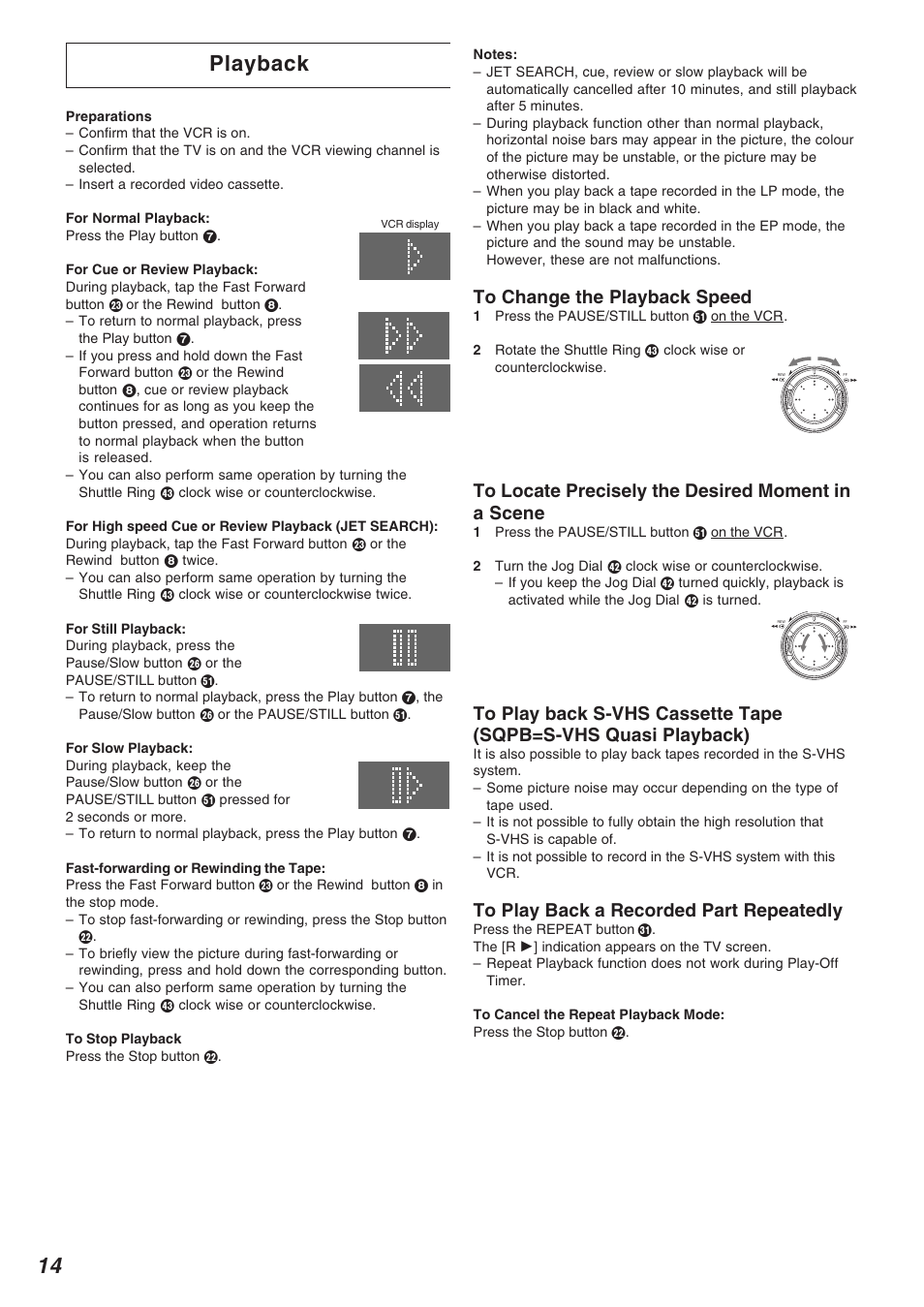 Playback | Panasonic NV-FJ720 User Manual | Page 14 / 32