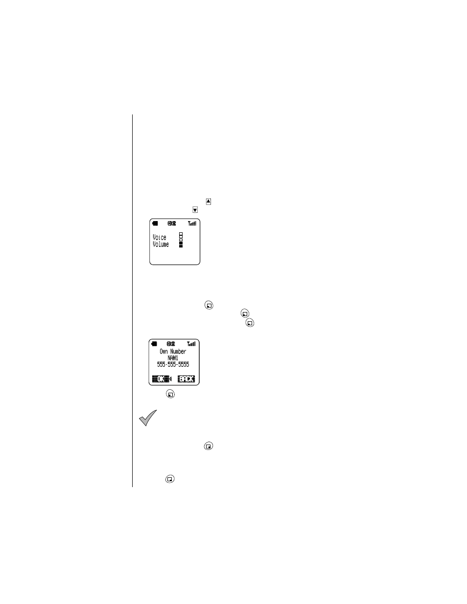 In-call features, Adjusting voice volume, Viewing your own phone number during a call | Muting the mouthpiece | Panasonic Allure EB-TX310 User Manual | Page 30 / 50