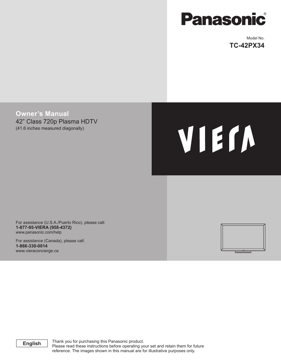 Panasonic TC-42PX34 User Manual | 50 pages