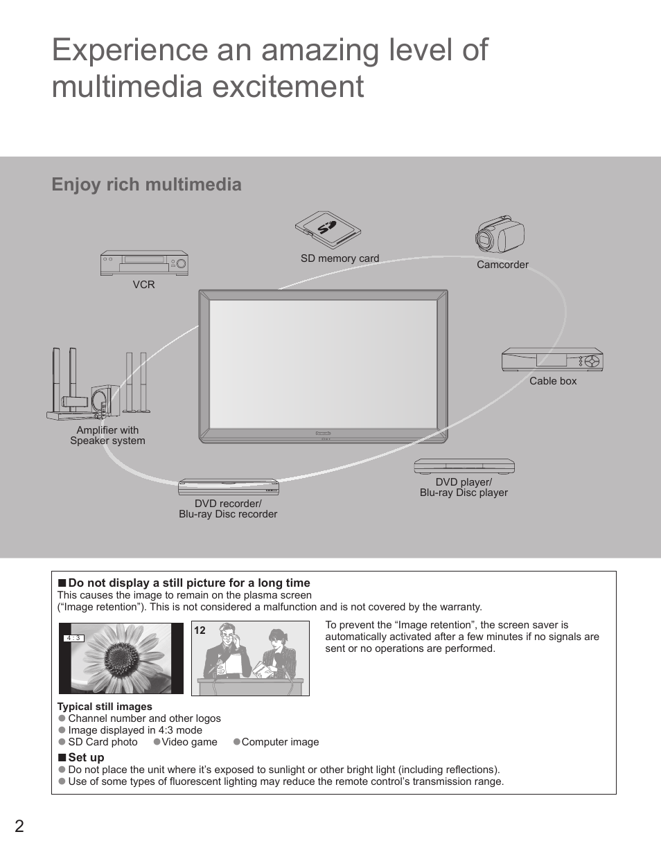 Enjoy rich multimedia | Panasonic TC-42PX34 User Manual | Page 2 / 50