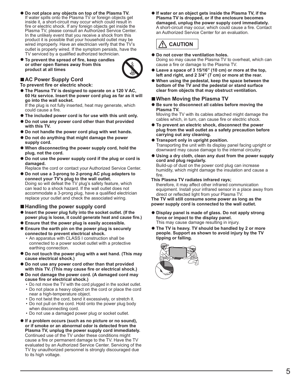 Panasonic TC-42PX34 User Manual | Page 5 / 50