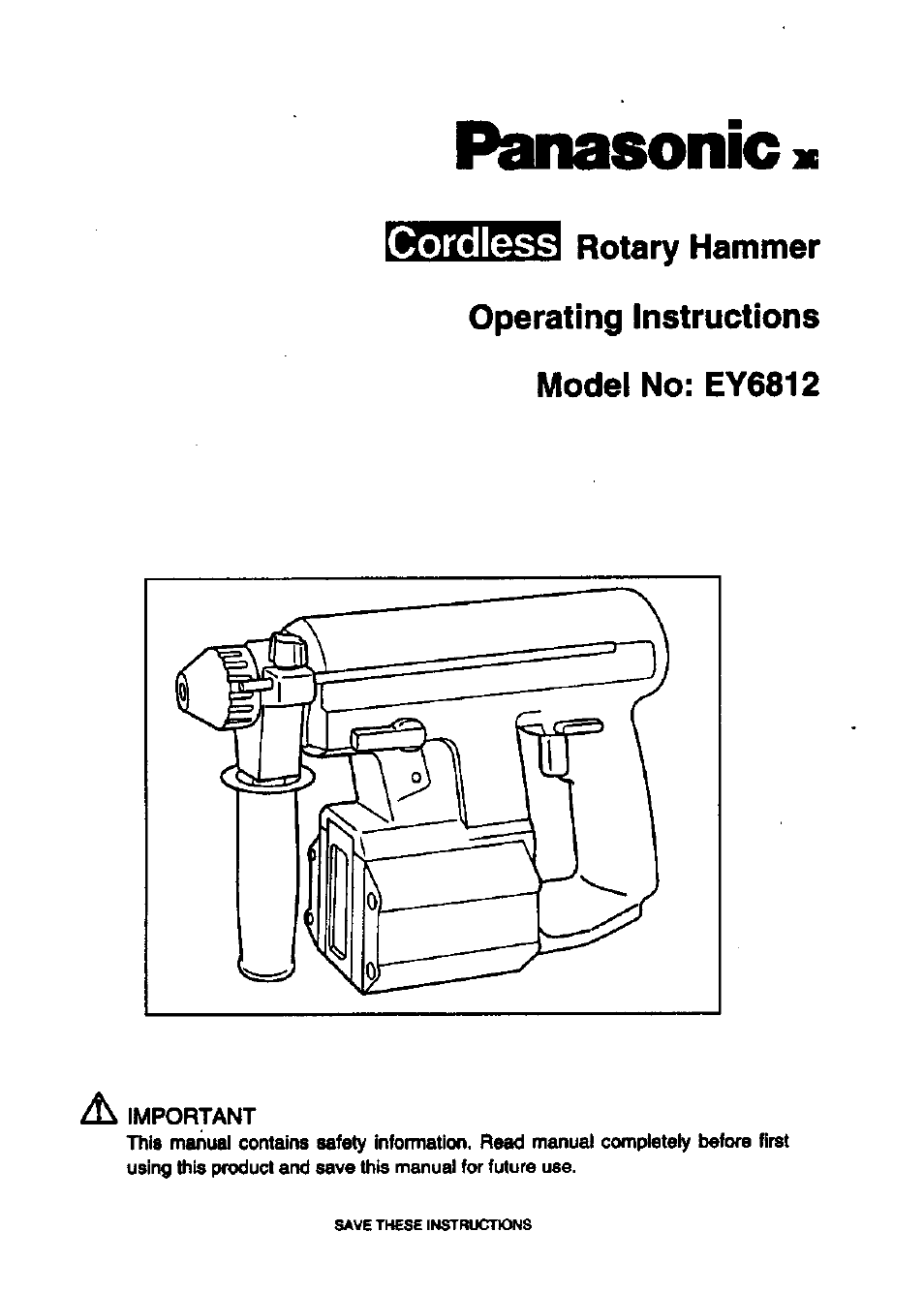 Panasonic EY6812 User Manual | 12 pages