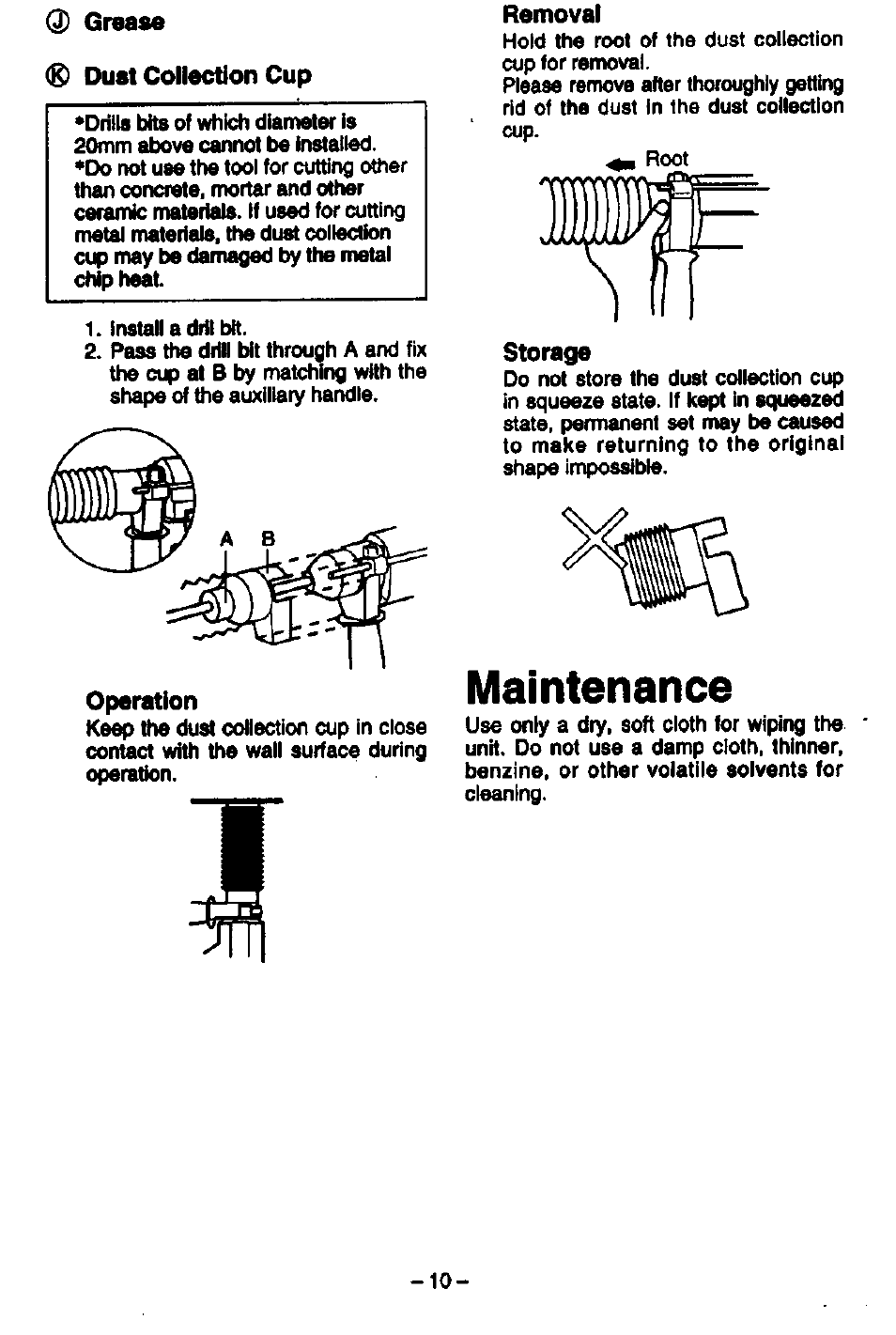 Maintenance | Panasonic EY6812 User Manual | Page 10 / 12
