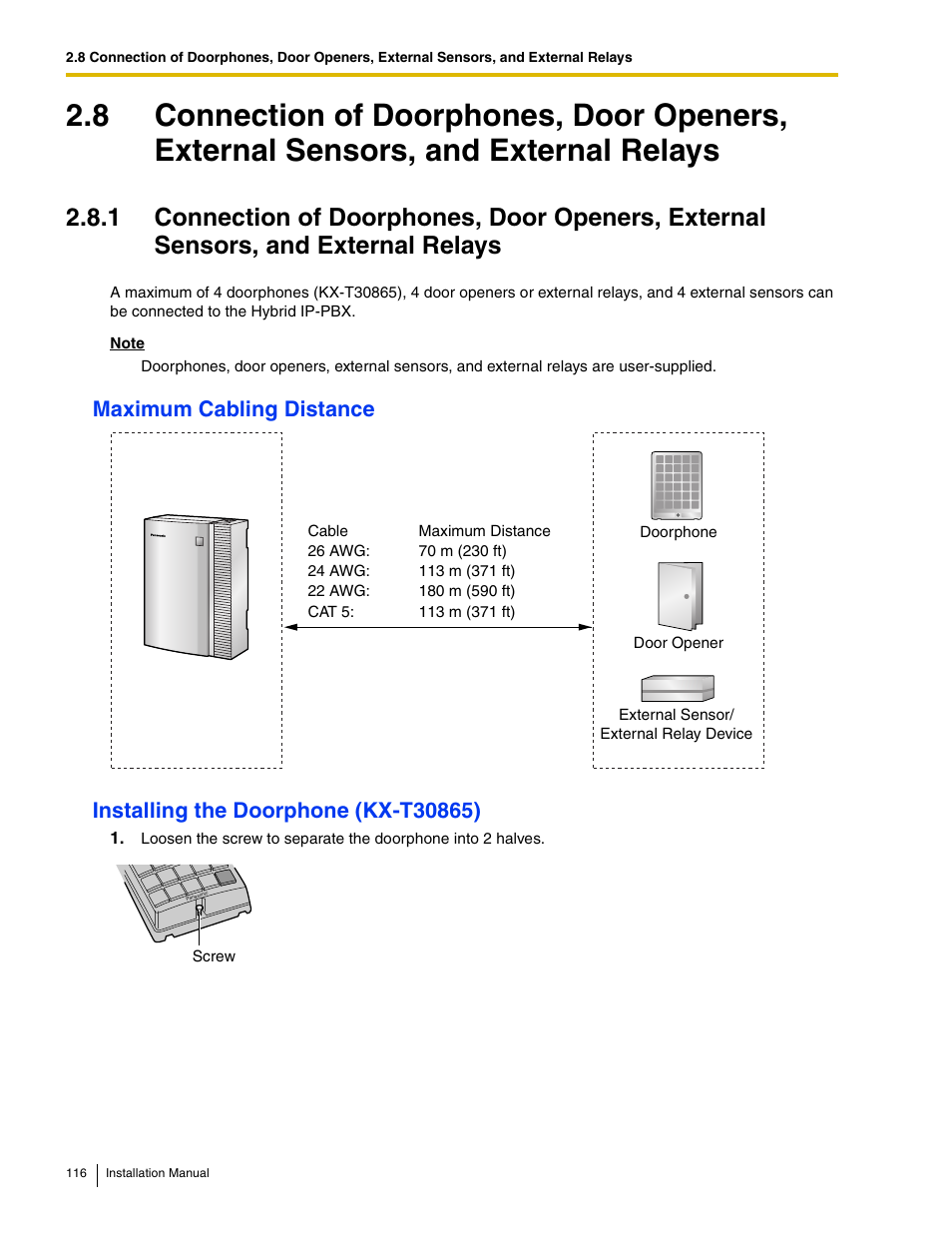 Panasonic HYBRID IP-PBX KX-TDA50 User Manual | Page 116 / 158