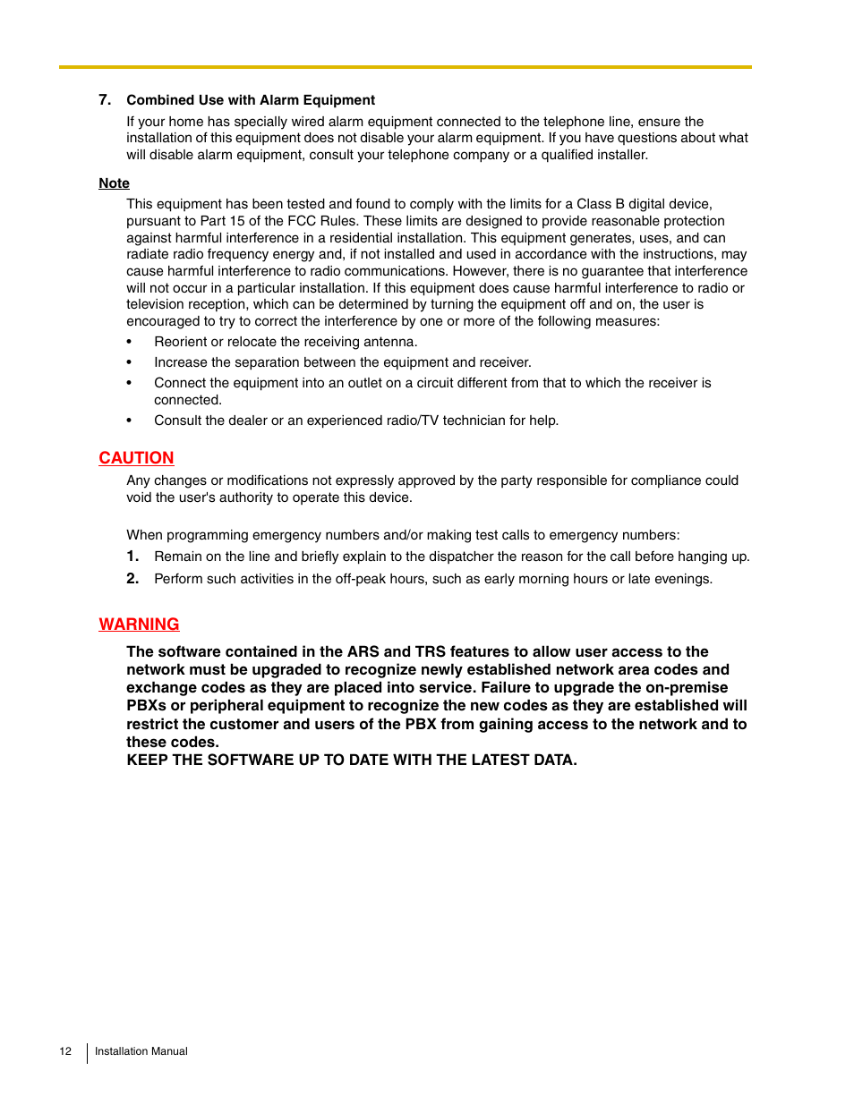 Panasonic HYBRID IP-PBX KX-TDA50 User Manual | Page 12 / 158