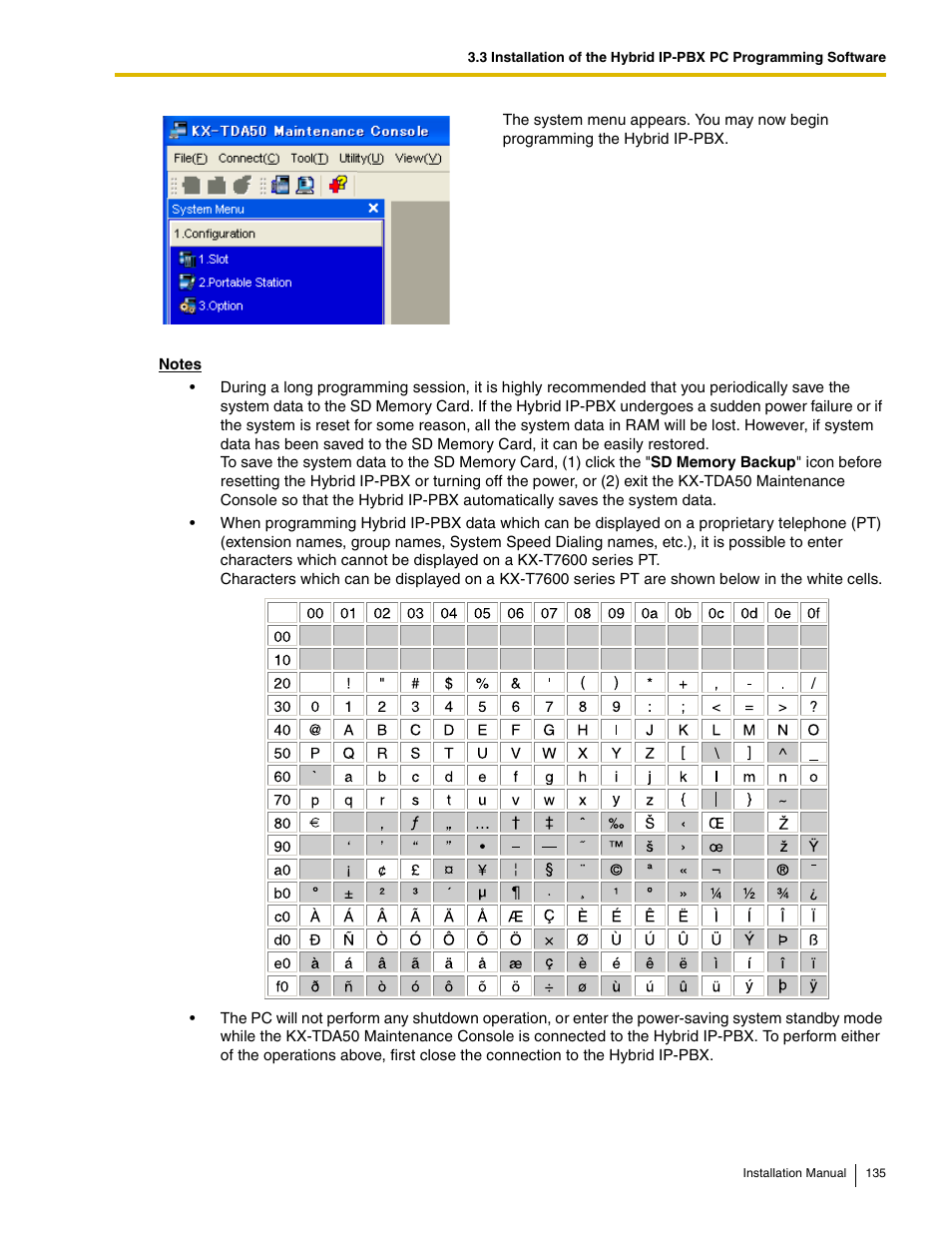 Panasonic HYBRID IP-PBX KX-TDA50 User Manual | Page 135 / 158