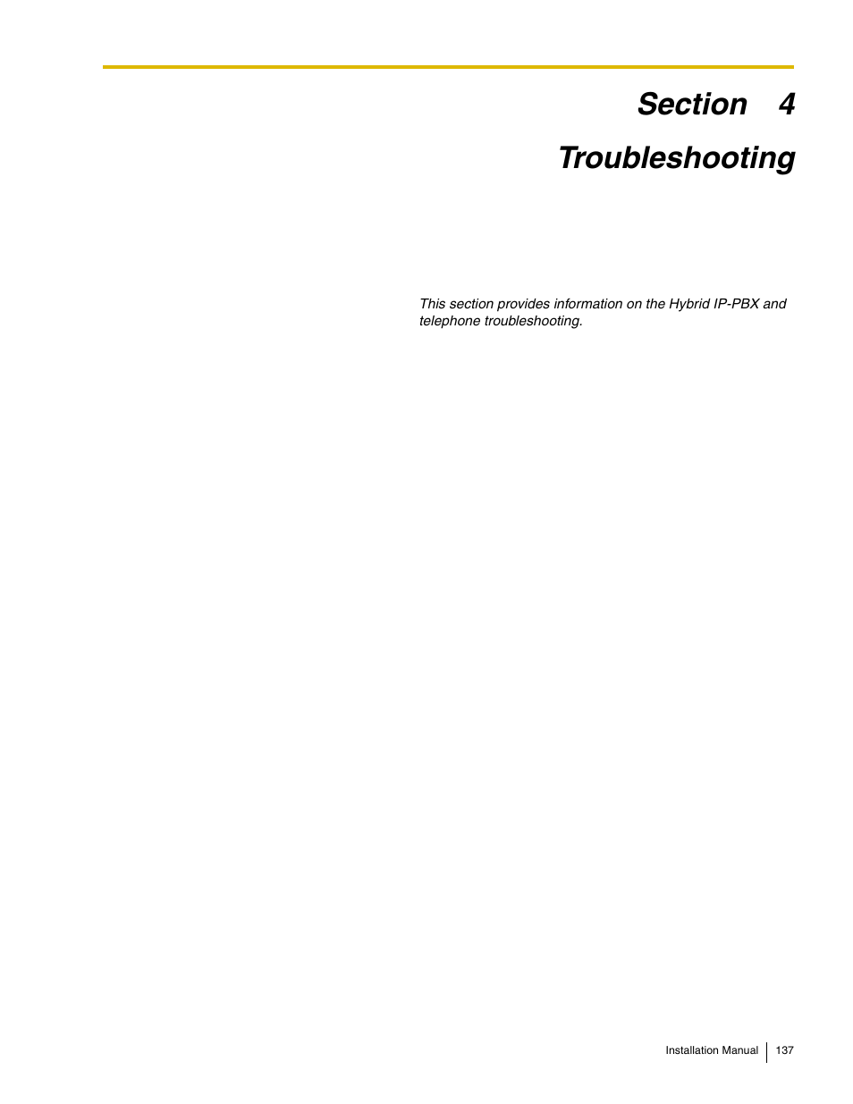 Troubleshooting | Panasonic HYBRID IP-PBX KX-TDA50 User Manual | Page 137 / 158
