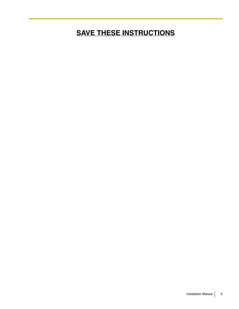 Save these instructions | Panasonic HYBRID IP-PBX KX-TDA50 User Manual | Page 5 / 158