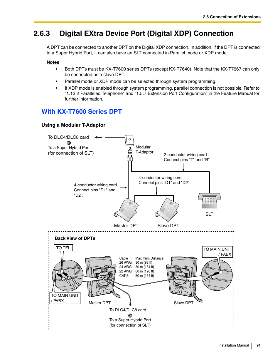 With kx-t7600 series dpt | Panasonic HYBRID IP-PBX KX-TDA50 User Manual | Page 91 / 158