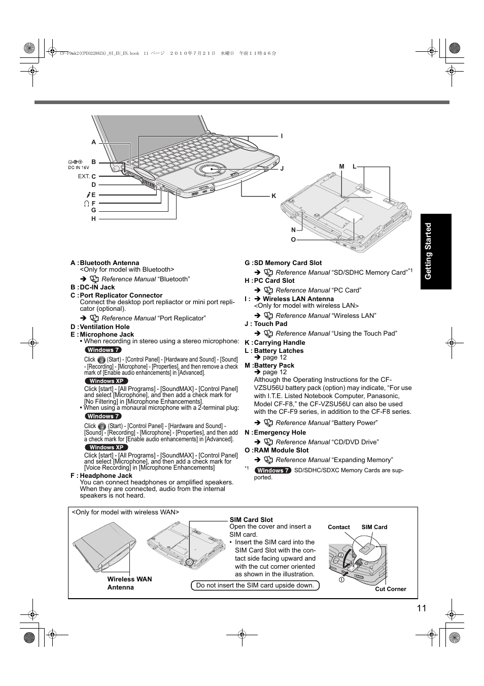 Panasonic CF-F9 User Manual | Page 11 / 36