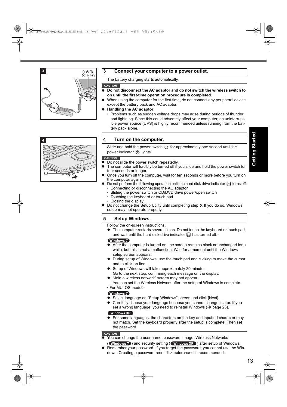 Panasonic CF-F9 User Manual | Page 13 / 36