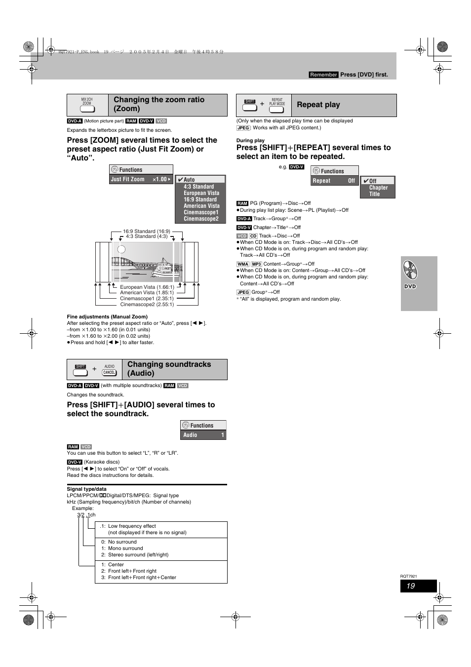 Repeat play | Panasonic SC-HT830V User Manual | Page 19 / 52