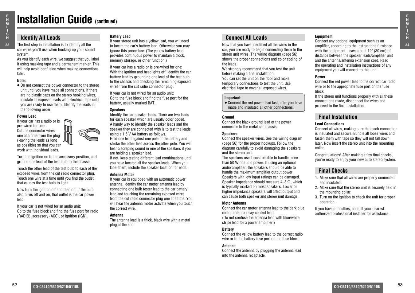 Installation guide | Panasonic C5310U User Manual | Page 21 / 26