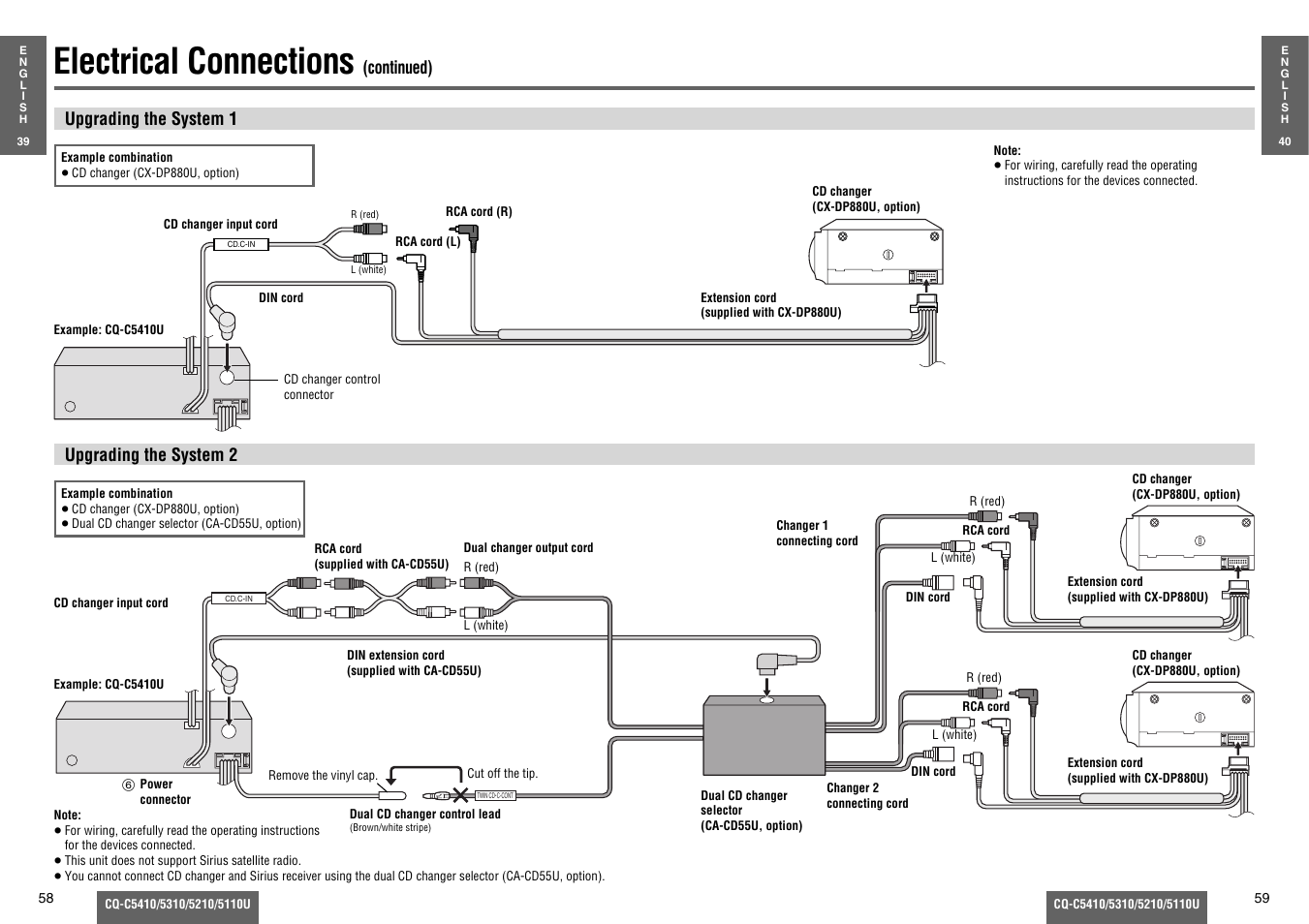 Electrical connections | Panasonic C5310U User Manual | Page 24 / 26