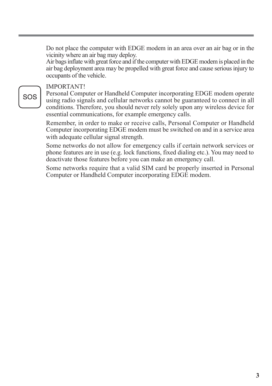 Panasonic EDGE modem User Manual | Page 3 / 20