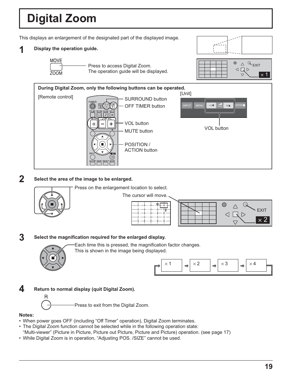 Digital zoom | Panasonic TH-32LR11UK User Manual | Page 19 / 44