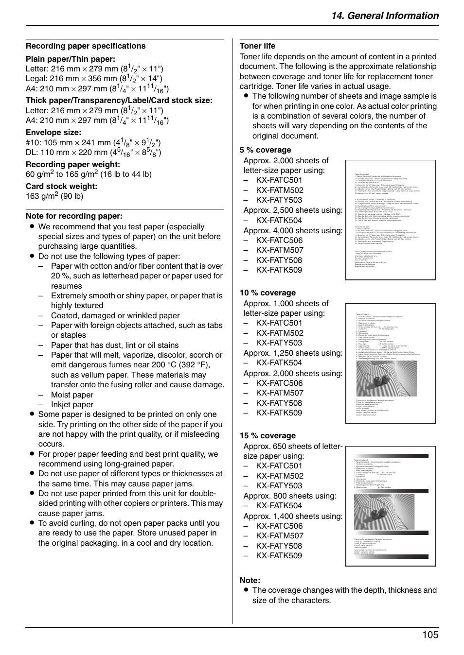 General information 105 | Panasonic KX-MC6020 User Manual | Page 105 / 120
