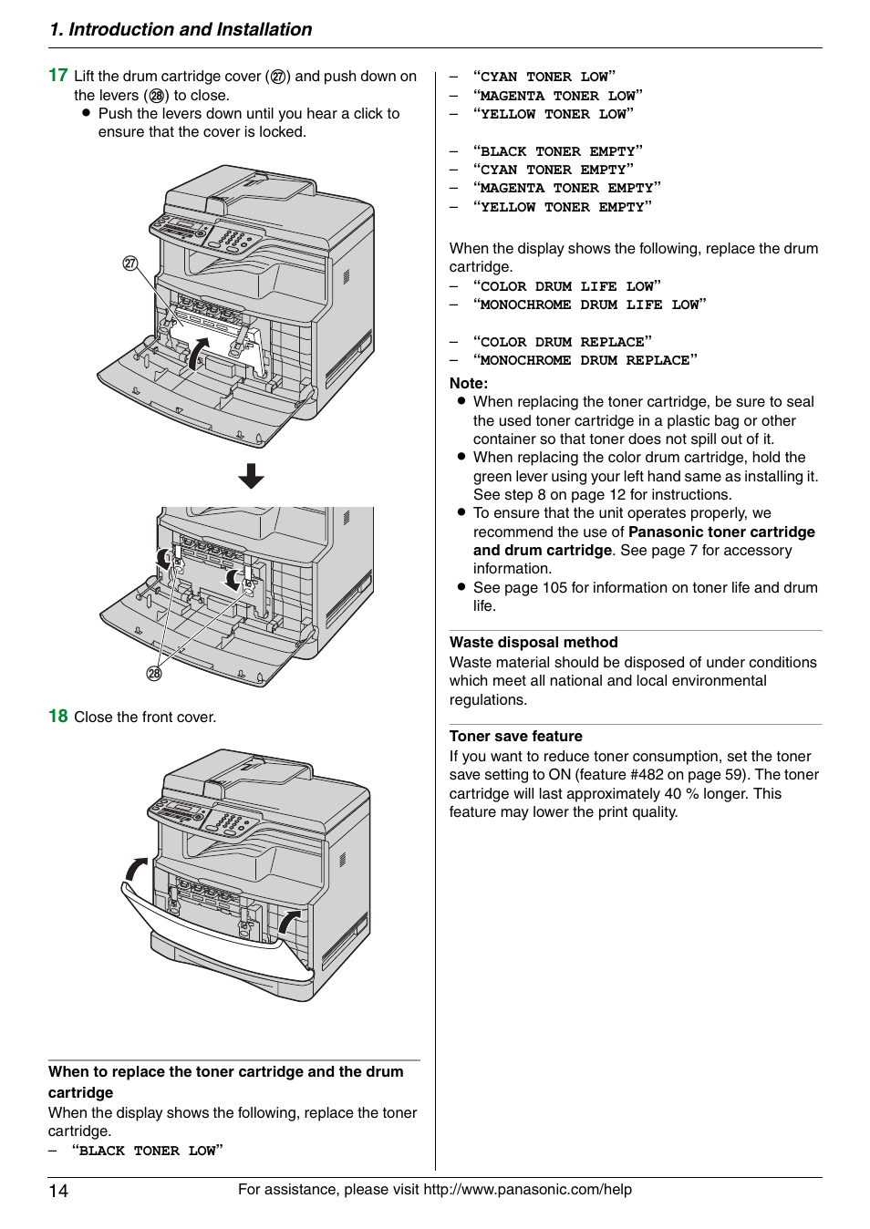 Introduction and installation 14 | Panasonic KX-MC6020 User Manual | Page 14 / 120