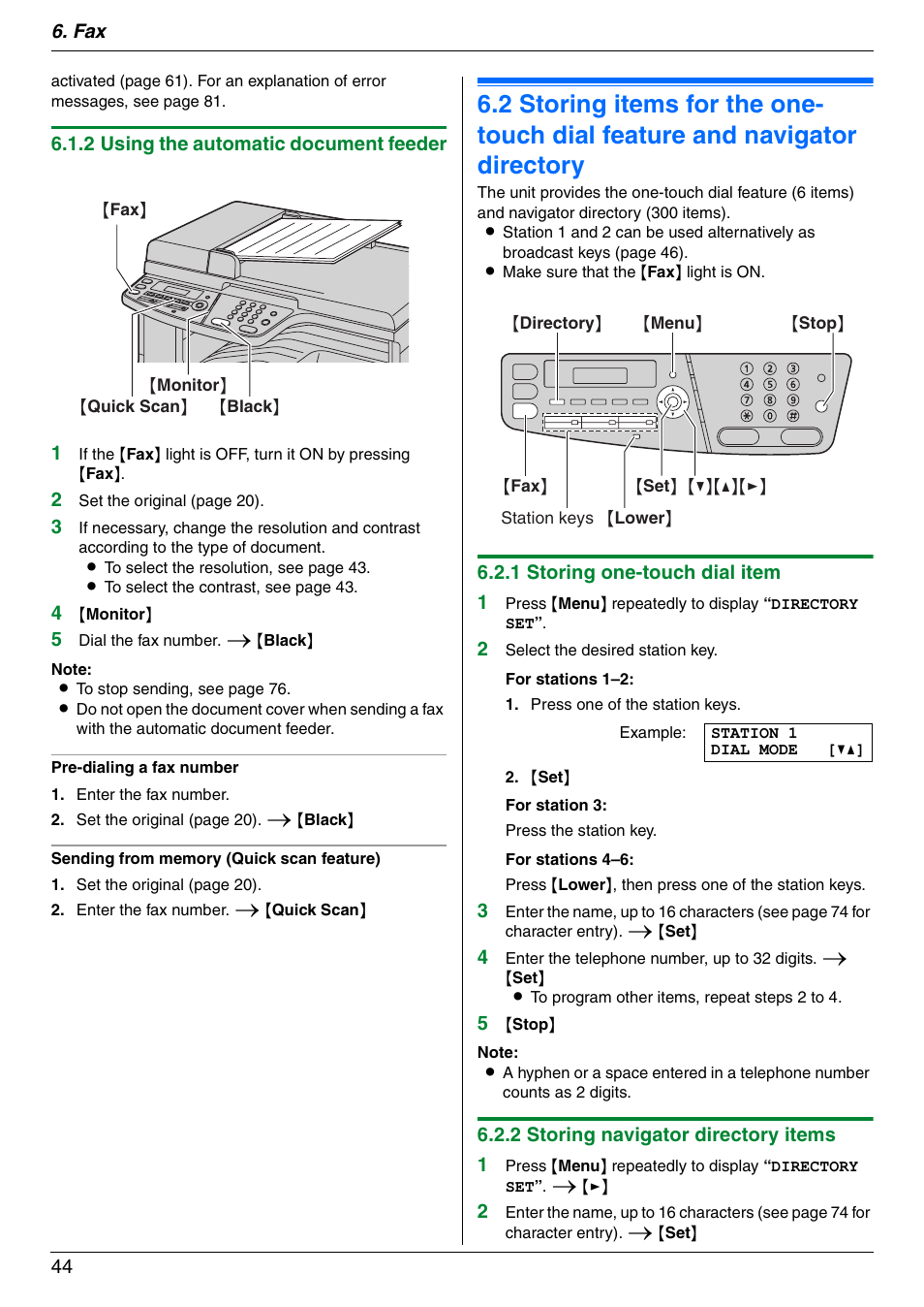 Panasonic KX-MC6020 User Manual | Page 44 / 120