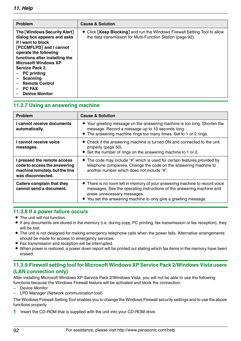 Help 92 | Panasonic KX-MC6020 User Manual | Page 92 / 120