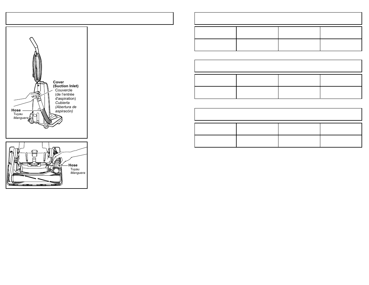 Removing clogs, Feature chart | Panasonic MC-V5241 User Manual | Page 34 / 44