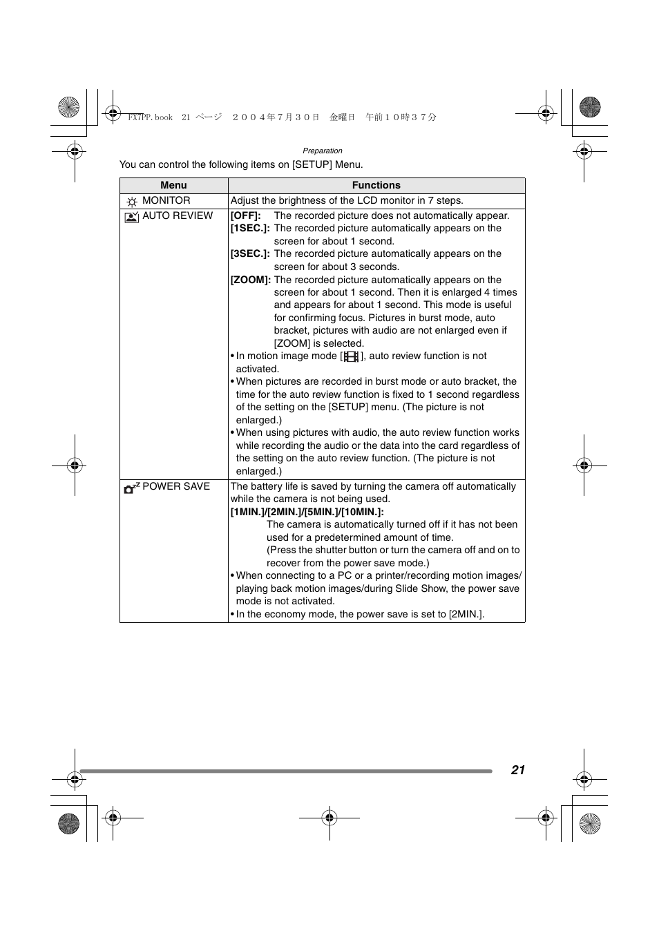 Panasonic DMC-FX7PP User Manual | Page 21 / 112
