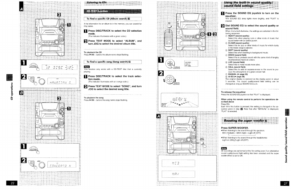 Press super.woofer, Super roofer, Using | Built-in sound quality/ sound field settings | Panasonic SCAK75 User Manual | Page 27 / 48