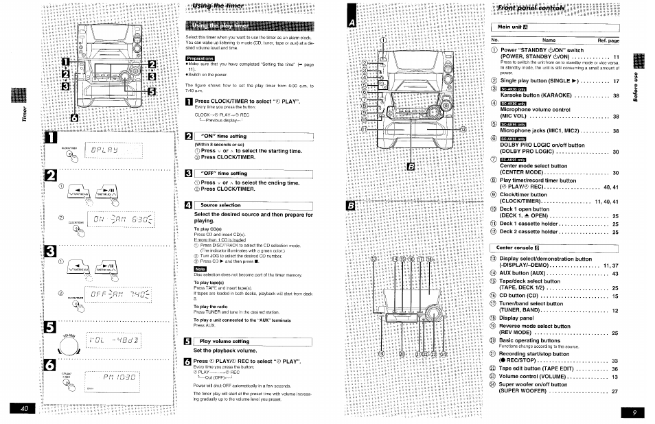 Preparations, H press clock/timer to select ‘© play, Within 8 seconds or so) | Using fh0 timbr, I%using | Panasonic SCAK75 User Manual | Page 40 / 48