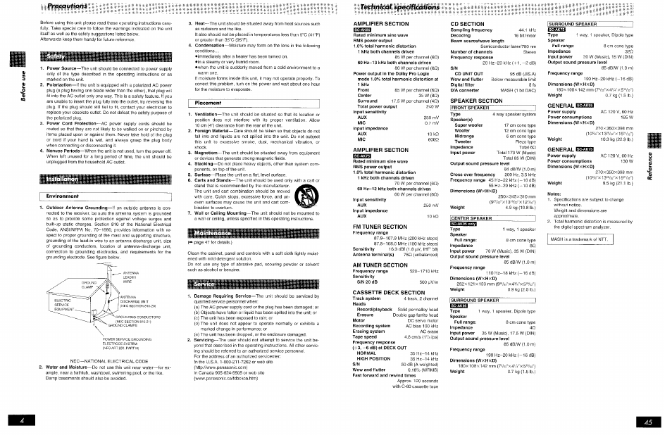 Panasonic SCAK75 User Manual | Page 45 / 48