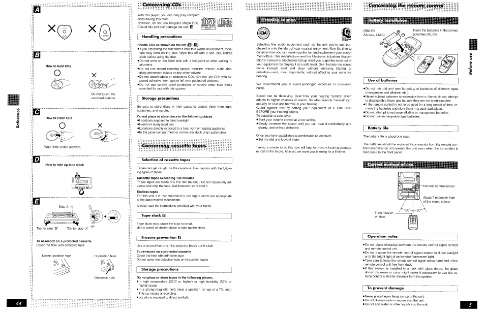 Comerning the remote contrai | Panasonic SCAK75 User Manual | Page 5 / 48