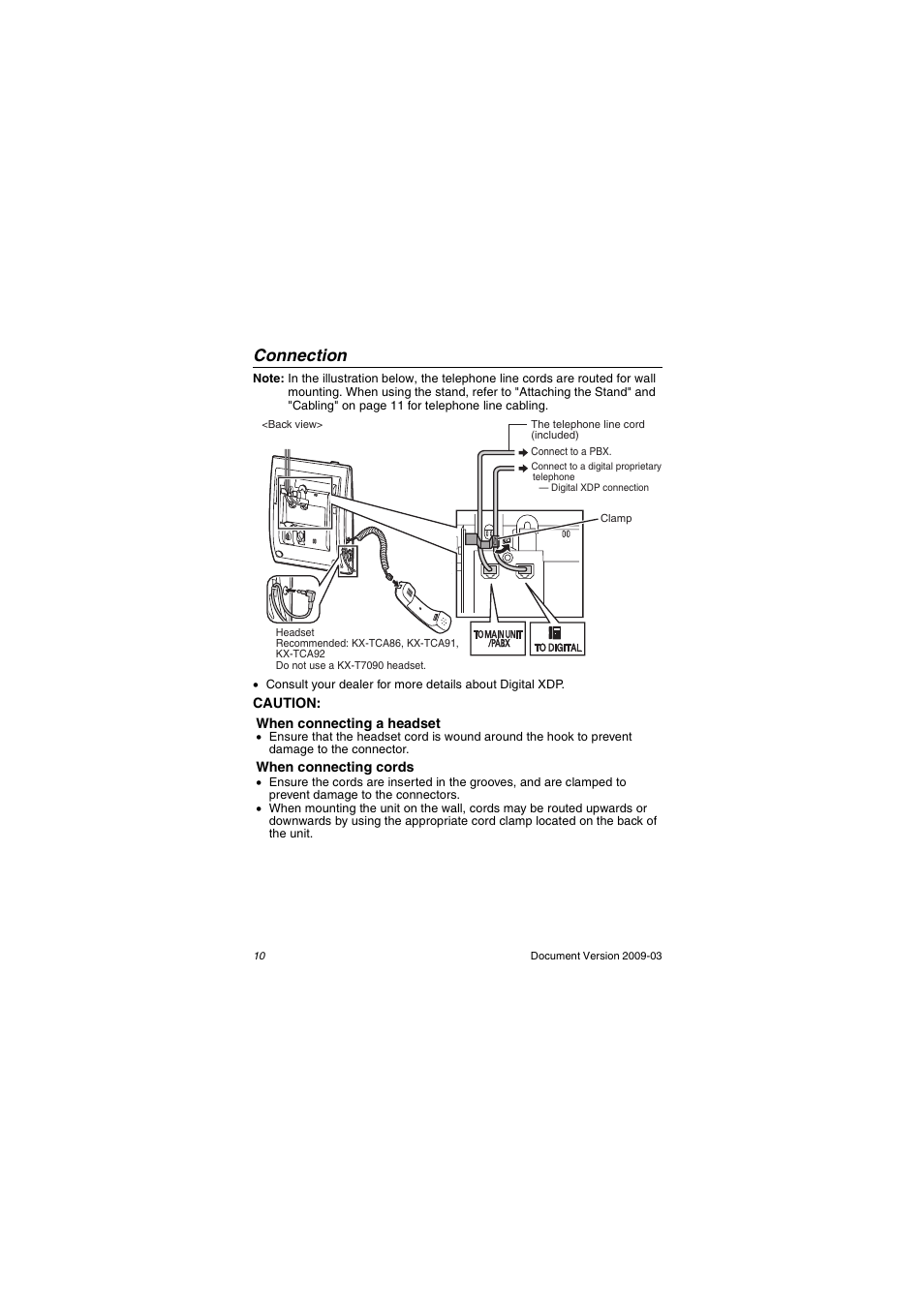 Connection | Panasonic KX-DT321 User Manual | Page 10 / 20