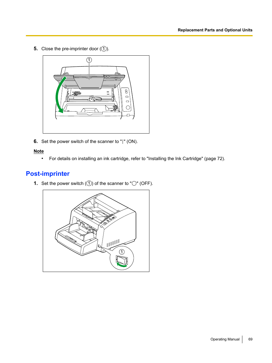 Post-imprinter | Panasonic KV-S4085CW User Manual | Page 69 / 87