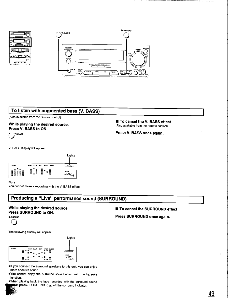 Producing a “live” performance sound (surround) | Panasonic SC-CH350 User Manual | Page 49 / 64