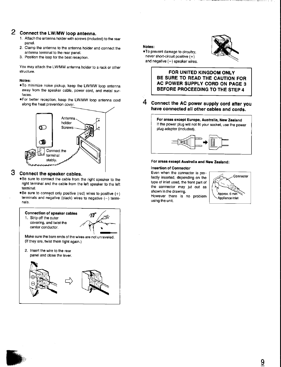 2 connect the lw/mw loop antenna | Panasonic SC-CH350 User Manual | Page 9 / 64