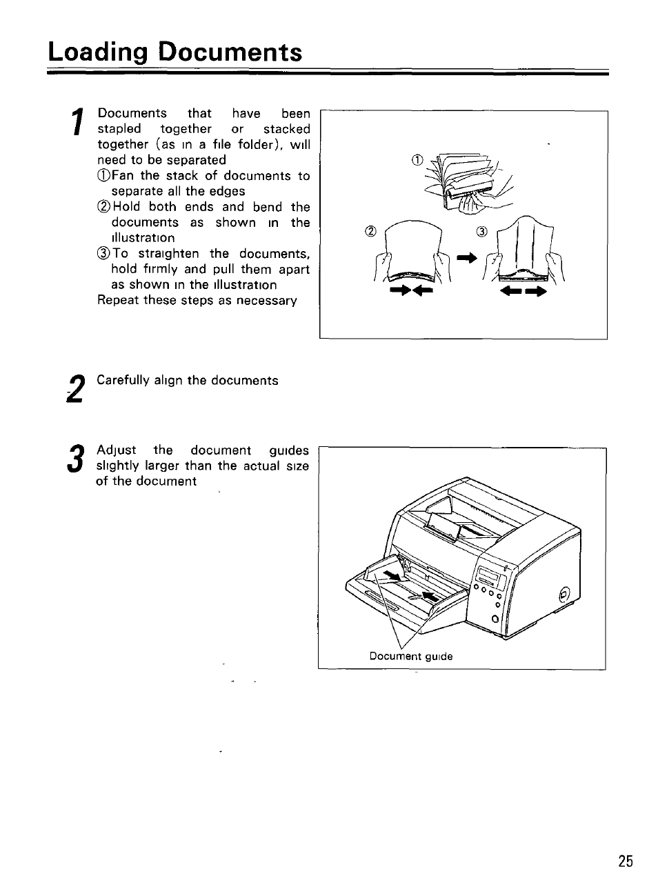 Loading documents | Panasonic KVS2055L User Manual | Page 25 / 48