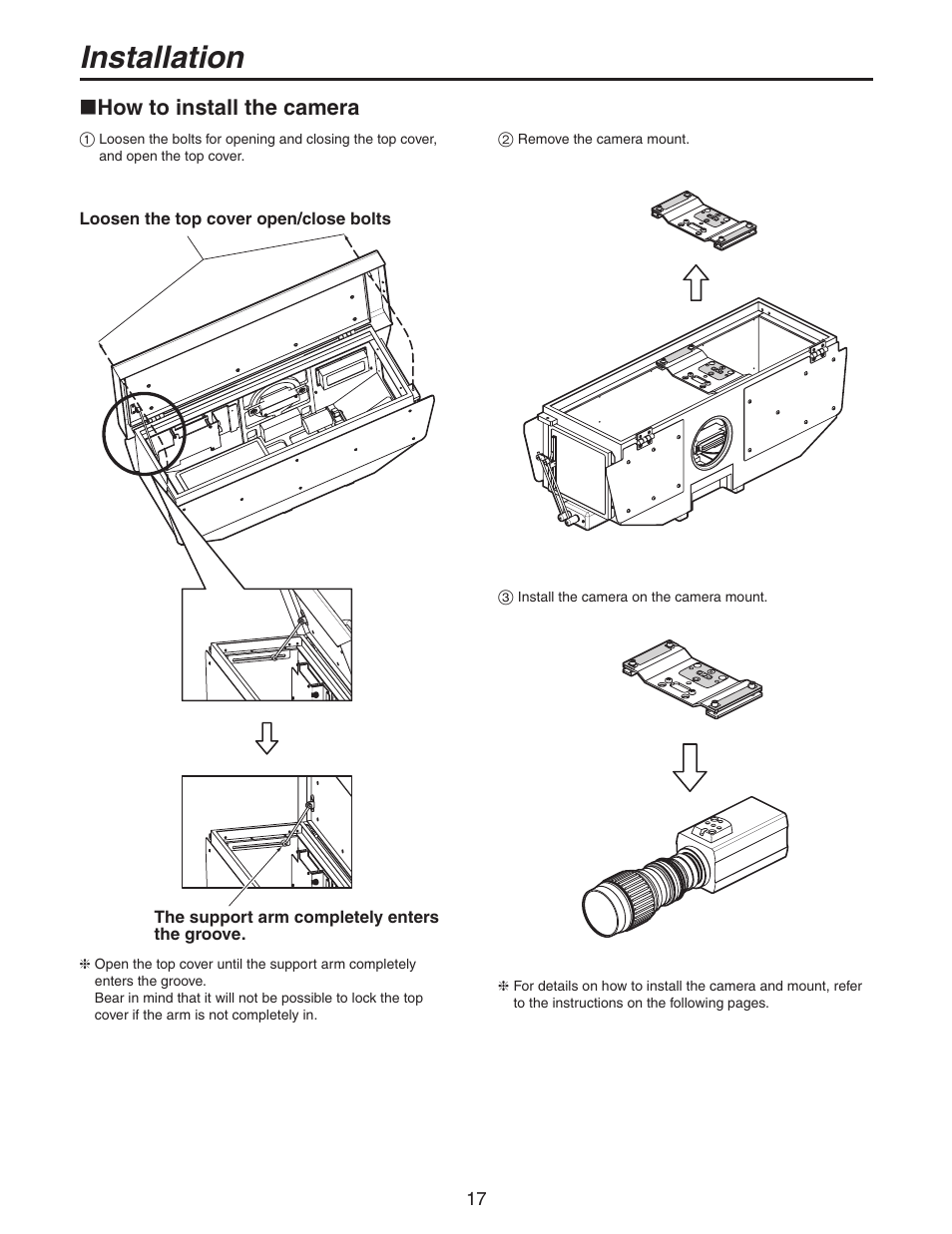 How to install the camera, Installation | Panasonic AW-PH650N User Manual | Page 17 / 44