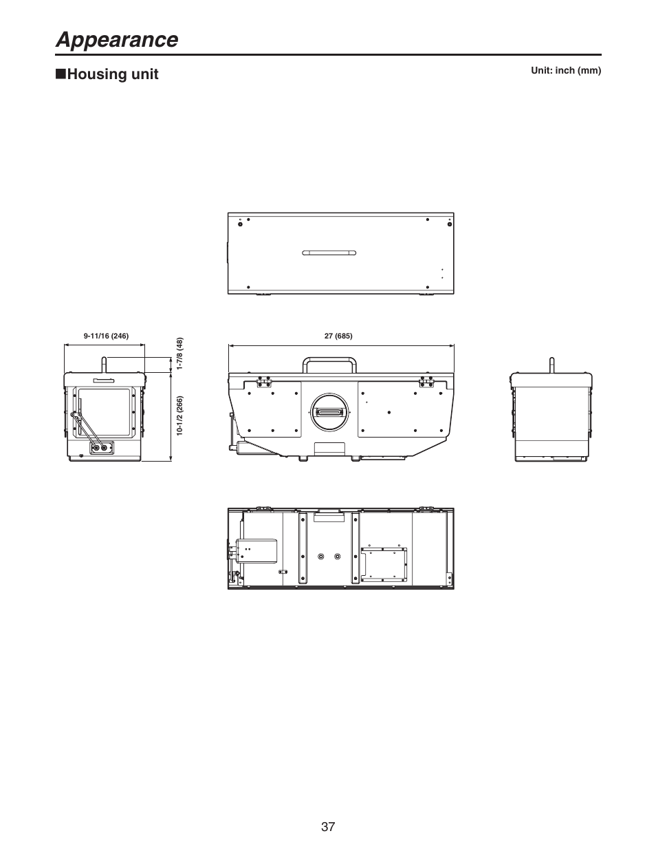 Housing unit, Appearance | Panasonic AW-PH650N User Manual | Page 37 / 44
