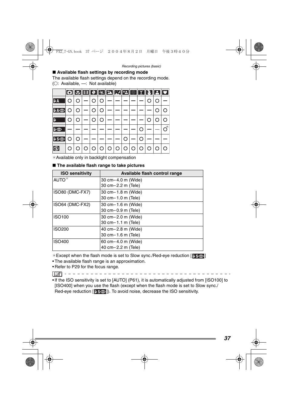 Panasonic DMC-FX7GN User Manual | Page 37 / 104