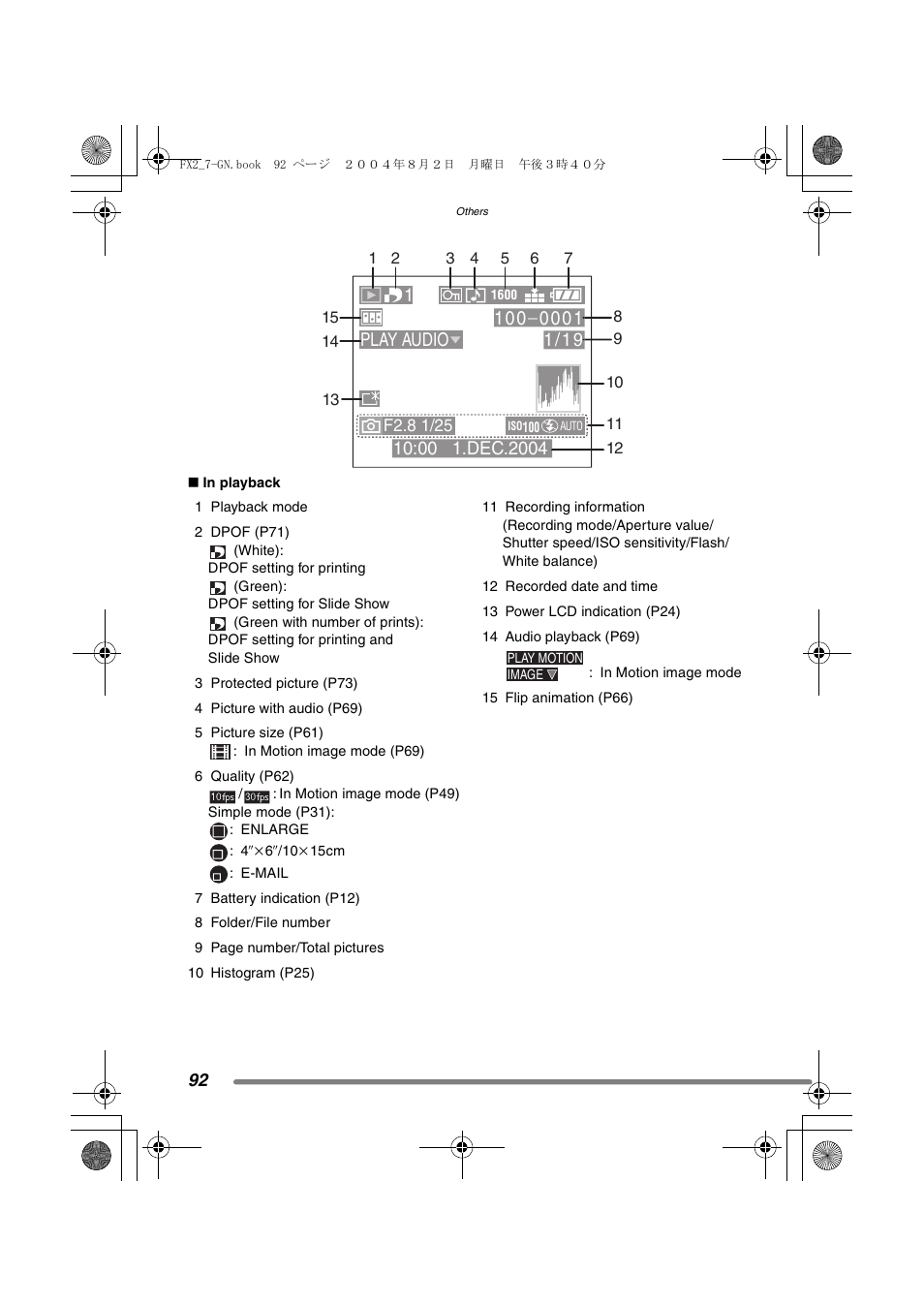 1play audio | Panasonic DMC-FX7GN User Manual | Page 92 / 104