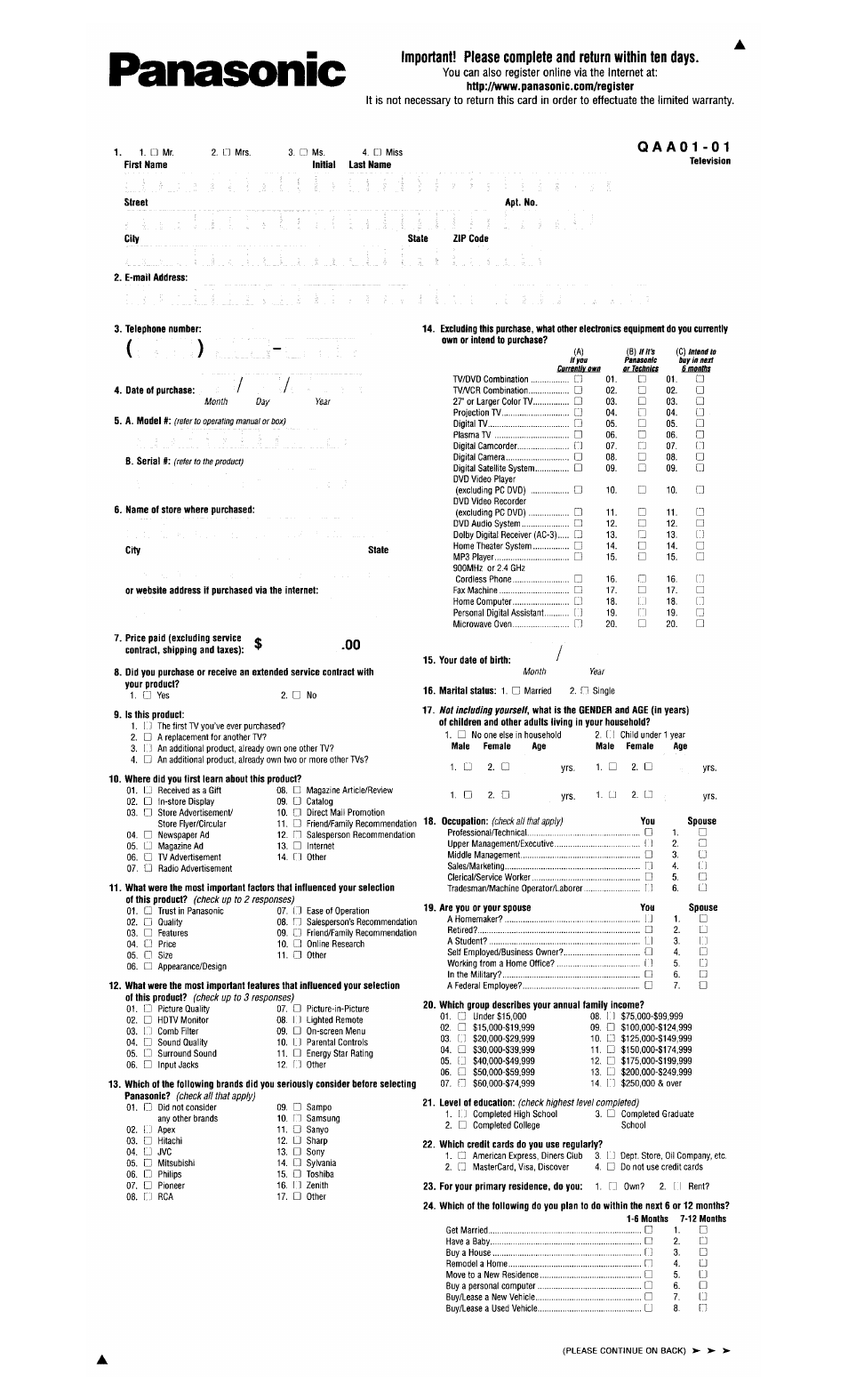 Panasonic CT 32HL43  EN User Manual | Page 41 / 42