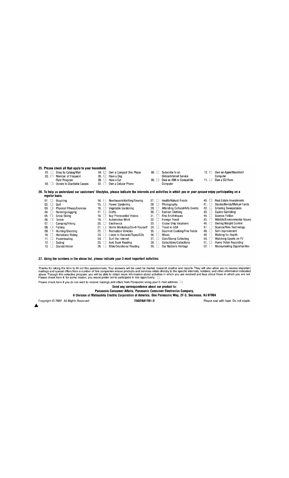 Panasonic CT 32HL43  EN User Manual | Page 42 / 42